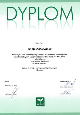 Certyfikat Aneta Kałużyńska