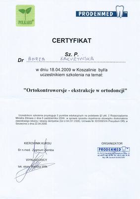 Certyfikat Aneta Kałużyńska