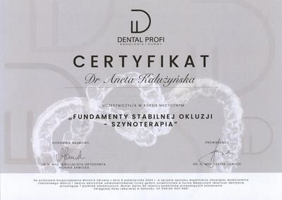 Certyfikat Aneta Kałużyńska