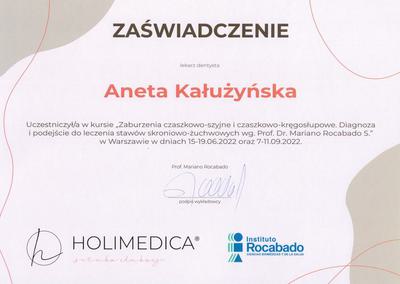 Certyfikat Aneta Kałużyńska