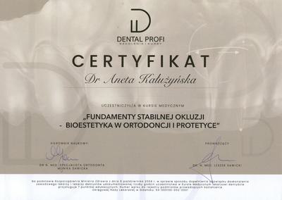 Certyfikat Aneta Kałużyńska