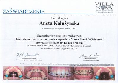 Certyfikat Aneta Kałużyńska