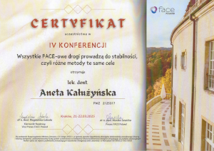 Certyfikat Aneta Kałużyńska