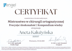 Certyfikat Aneta Kałużyńska