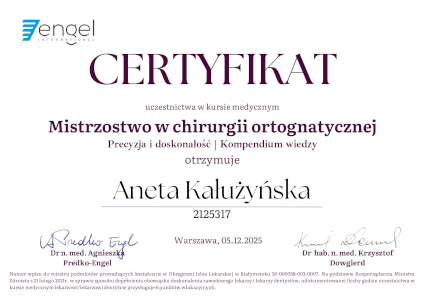 Certyfikat Aneta Kałużyńska