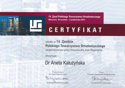 Certyfikat Aneta Kałużyńska