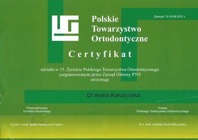 Certyfikat Aneta Kałużyńska