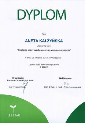 Certyfikat Aneta Kałużyńska