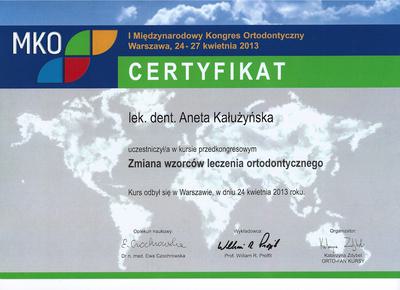 Certyfikat Aneta Kałużyńska