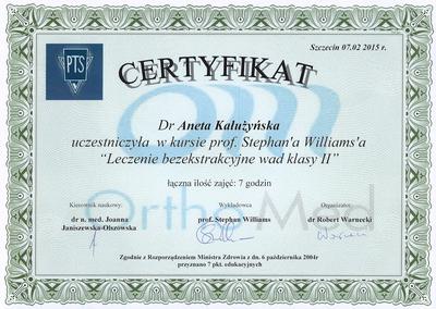 Certyfikat Aneta Kałużyńska