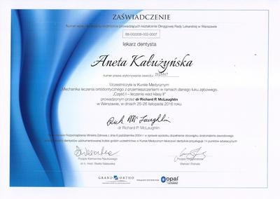 Certyfikat Aneta Kałużyńska