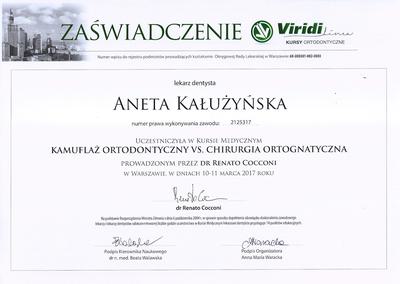 Certyfikat Aneta Kałużyńska