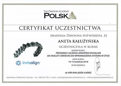 Certyfikat Aneta Kałużyńska