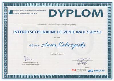 Certyfikat Aneta Kałużyńska