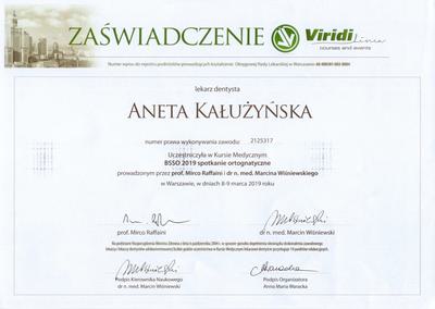 Certyfikat Aneta Kałużyńska