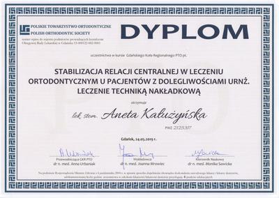 Certyfikat Aneta Kałużyńska