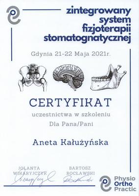Certyfikat Aneta Kałużyńska