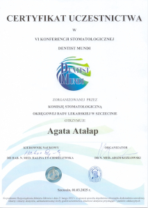 Certyfikat Agata Atałap