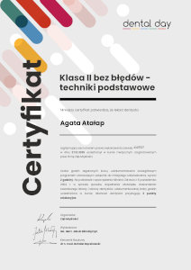 Certyfikat Agata Atałap