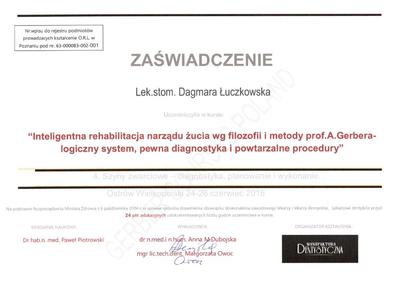 Certyfikat Dagmara Łuczkowska