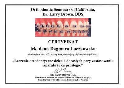 Certyfikat Dagmara Łuczkowska