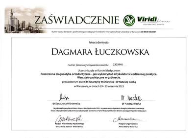 Certyfikat Dagmara Łuczkowska