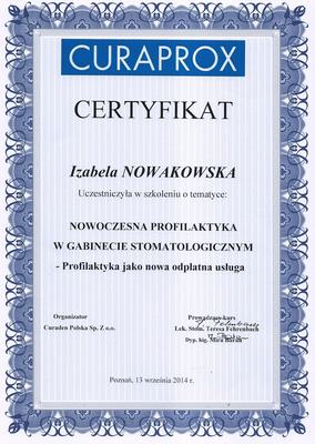 Certyfikat Asystentki