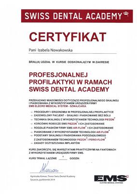 Certyfikat Asystentki