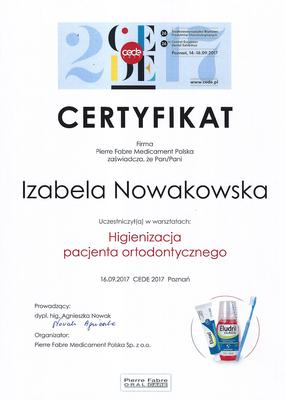 Certyfikat Asystentki