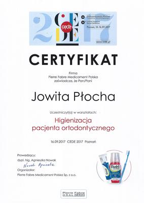 Certyfikat Asystentki