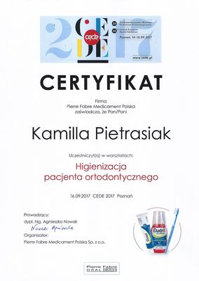 Certyfikat Asystentki