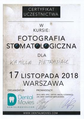 Certyfikat Asystentki