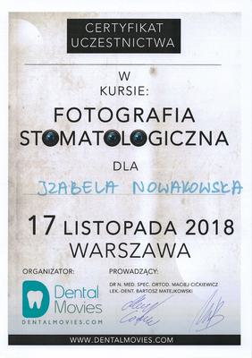 Certyfikat Asystentki