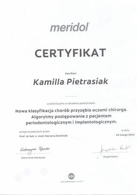 Certyfikat Asystentki
