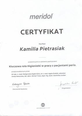 Certyfikat Asystentki